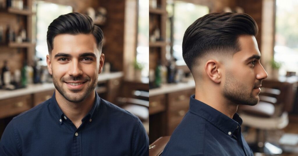Classic Comb Over with Drop Fade