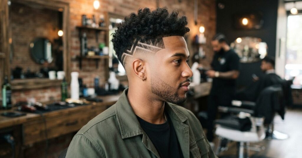 High Fade with Design