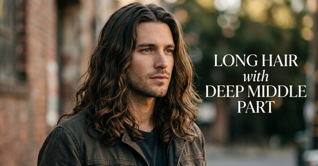 Long Hair with Deep Middle Part