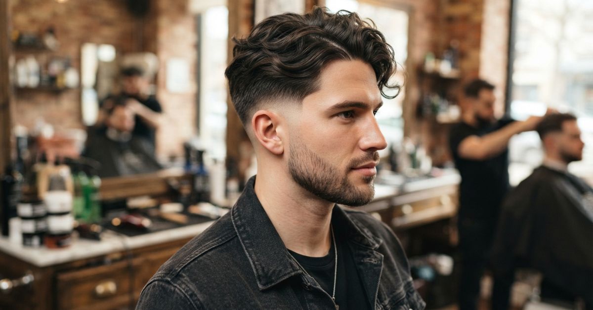 mid taper fade middle part
